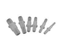 10pcs M6/M8/M10 Thread Straight Connectors Plastic Hex Nut Adapters Air Pump Hose Pagoda Joints(4-M6-4)