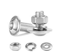 10Pcs M6 x 16 mm Bolt Flanged Button Head Socket Cap Bolt Screws, Nuts and Bolts 304 Stainless Steel, Allen Screws, Flat & Lock Washers, Nuts and Bolts Assortment Kit by Wavanta