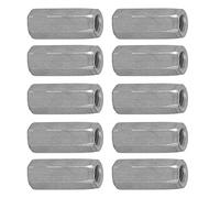 10pcs M6 X 25mm Zinc Plated Carbon Steel Hexagonal Sleeve Nuts - Long Rod Hex Nuts for Industrial and Construction Applications (M6*25)