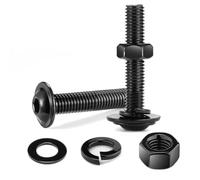 10Pcs M6 x 30mm Bolt Flanged Button Head Socket Cap Bolt Screws, Black Oxide 304 Stainless Steel Nuts and Bolts, Allen Screws, Flat & Lock Washers, Nuts and Bolts Assortment Kit by Wavanta