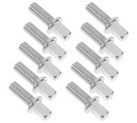 10pcs M6x15mm Drum Bolt Set for Snare Lugs and Drum Heads | Silver Plated Iron, Smooth No Burrs Finish, Portable Spares, for Gig Bag Carry and Performance