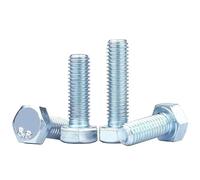 10Pcs M7 x 1.0 Pitch 8.8 Grade Carbon Steel Hex Head Bolts GB5783 Zinc Plated Black Oxide Flat Head Hexagonal Machine Screws Fasteners for Machinery Repair (Blue and white zinc full tooth m7*1 * 16)