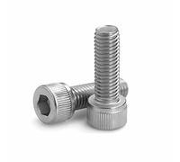 10pcs M8-1.0Pitch Fine Thread Metric A2 Stainless Steel Allen Blot Hex Socket Head Cap All Thread Screws DIN912 (M8-1.0 x 25mm)