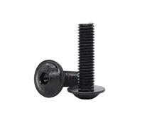 10pcs M8-1.25 x 30mm Flanged Button Head Socket Cap Screw Bolts, Allen Socket Drive, Black Oxide Finish, Carbon Steel 10.9 Grade,DIN7380