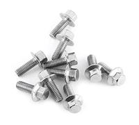 10pcs M8 304 Stainless Steel Hex Drive Flange Screws Cap Head Washer Bolts