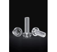 10pcs M8 Transparent Acrylic Cross Round Head Nylon Screws Plastic Screw(40mm)