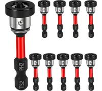 10pcs Magnetic Drywall Screw Setter Bits, PH2 Magnetic Screwdriver Bits, Removable Drywall Screw Bits, Hex Shank Positioning Dimpler for Electric Drill and Driver, Drilling Tools Accessory(Black)