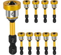10pcs Magnetic Drywall Screw Setter Bits, PH2 Magnetic Screwdriver Bits, Removable Drywall Screw Bits, Hex Shank Positioning Dimpler for Electric Drill and Driver, Drilling Tools Accessory(Yellow)