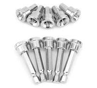 10pcs Magnetic Drywall Screwdriver Bits Set, 2 Sizes Premium Magnetic Positioning Screwdriver Screw Ph2 Bits Setter Accessories Suitable for Electric Drills (Silver)