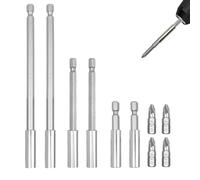 10Pcs Magnetic Extension Bit Holder Set 60 100 150mm Hex Shank S2 Steel with 4 PZ2 Strong Long Magnetic Screwdriver Bits Holders for Impact Driver Socket Screwdriver Drill Power Tool