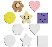 10pcs Magnetic Painting Canvas, Multiple Shapes Round Heart Shape Magnetic Canvas Boards for Painting Mini Canvas Painting Canvas Panels for Acrylic Watercolor Oil Painting