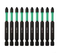 10PCS Magnetic PZ2 Screwdriver Bits Set, Hex Shank 1/4 Inch, Alloy Steel Lasting Build, 25-150mm Long, for Home Repair, Industrial, Automotive Tasks(75mm)