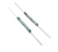 10PCS Magnetic Reed Switch 2 * 14mm Normally Open for Electronics, Space Saving Option for IoT Applications (Silver Foot - Green Tube)