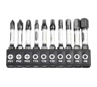 10pcs Magnetic Screwdriver Bits Set 50mm PH2 T15 H4 Hex Shank Cross Torx for Phillips Driver Bits with Holder for Electric Drill Power Tools
