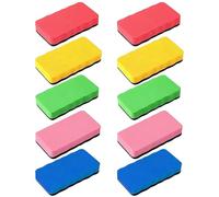 10Pcs Magnetic Whiteboard Eraser Sponge Set 4 Colors White Board Eraser with Thick Felt Pad Dry Eraser for White Board Colorful Whiteboard Rubberfor Home Office and Classrooms 10.4x5.5x2cm