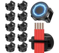 10Pcs Magnetic Zip Tie Mount, 22mm Magnetic Cable Ties Holder Multipurpose Cable Organizer, Clip Wire Tie Mounts for Home Office Car Boat Cables Wire Organization