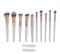 10pcs Makeup Brushes Set Professional, Cosmetic Brush Kit for Eyeshadow Foundation Blush, Soft Synthetic Hair with Ergonomic Handle, Portable Travel Makeup Brush Set for Beginners