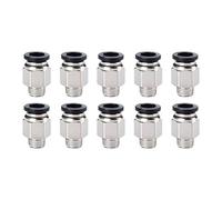 10Pcs Male Straight Push to Connect Fittings, 6mm & 8mm Tube OD x 1/8" & 1/4" BSP Thread Pneumatic Connectors for Air Lines and Automation Equipment