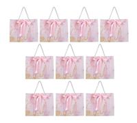 10pcs Marble Gift Bags with Handles Pink Paper Party Favour Bags | Chic Modern Elegance, Reusable Paper Design, Festive Atmosphere for Holidays and Parties, Stylish Luxury Look