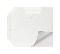 10PCS Marble Tile Stickers Thicken Self Adhesive Wall Tiles Waterproof Backsplash, Peel and Stick, Vinyl Marble Tiles for Bathroom, Kitchen Splashback, and Living Room，White, 30x30cm