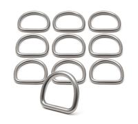 10pcs Marine Grade 316 A4 Stainless Steel Welded Dee Rings, Heavy Duty Polished, Corrosion Resistant, Multipurpose for webbing, Harness, Straps, Dog Collars (3mm x 20mm)