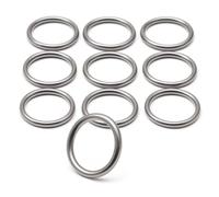 10pcs Marine Grade 316 A4 Stainless Steel Welded O Rings, Heavy Duty Polished, Corrosion Resistant, Multipurpose for webbing, Harness, Straps, Dog Collars (8mm x 50m)