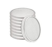 10pcs Mason Jar Sprouting Lids, Stainless Steel Sprouting Lids for 70mm Wide Mouth Mason Jar Seed Sprouting Jar Lids for Growing Bean Broccoli Alfalfa Seeds Salad Sprouts