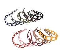 10pcs Matte Geometric Wide Hair Hoops Ps Headbands for Women