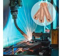 10Pcs MB-15AK M6*25mm MIG MAG Welding Torch Tips and Gas Nozzles Set, 0.8mm 1.0mm 1.2mm Aperture, Copper Alloy for High Conductivity and The(5x0.8mm 5x1mm)