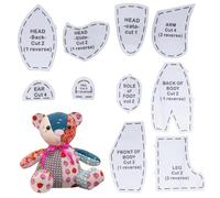 10Pcs Memory Bear Patterns for Sewing, Acrylic Quilting Templates Ruler Set Sewing Memory Bear Pattern for Beginners