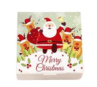 10Pcs Merry Christmas Cookie Gift Treat Boxes Cartoon Santa Square Package For C Square Paper Gift Treat Boxes