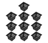 10pcs Mesh Net Pots for Growing Plants in Water Culture Convenient Handling and Easy Transplanting (black)
