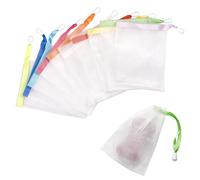 10PCS Mesh Soap Bag, Exfoliating Soap Saver Pouch, Foam Net Soap Saver, Soap Bag Soft for Shower with Drawstring
