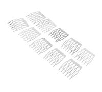10pcs Metal Blank DIY Hair Side Comb Craft Hair Accessory Silver 6 Teeth