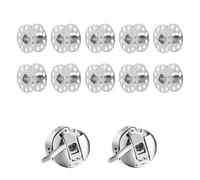 10pcs Metal Bobbins for Sewing Machine & 2pcs Bobbin Cases, Sewing Machine Bobbins Weave Knitting Thread String Winding Tools Thread Holders Universal Fitting Sewingmachine Accessories (2.1 * 0.9cm)