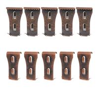 10pcs Metal Brick Hook Clips,Steel Brick Fasteners Wall Hooks for Hanging Outdoors Heavy Duty Brick Hooks No Drill for Pictures Lights Wreaths Hanger Fits 2.25-2.45 Inch High Bricks (Red Copper Color)