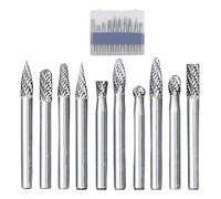 10Pcs Metal Burr Set Rotary Cutting Burrs Die Grinder Bits For Steel Wood Working Grinding Carving Engraving Burr Set