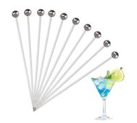 10PCS Metal Cocktail Sticks, Stainless Steel Reusable Cocktail Picks, Drinks Skewers Garnish Sticks Garnish & Olive Picks for Drinks & Fruit Skewers