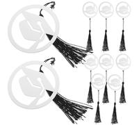 10pcs Metal Doctoral Cap Bookmark Silver Lightweight Book Marker