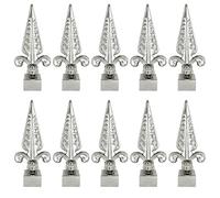 10Pcs Metal Fence Posts with Roman Caps - 304 Stainless Steel, Weatherproof Wrought Iron Decorative Gates for Garden, Lawn & Landscape Fencing