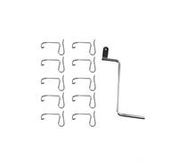 10pcs Metal Fence Wire Tightener Tool Set with Handle, Reusable Wire Tensioners for Repairing Loose or Broken Garden and Farm Fences, Heavy Duty Steel