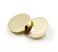 10PCS Metal Flat Button for Women Suit Woolen Coat Male Jacket Shirt Trousers Round Shaped Sewing Button (15mm Gold)
