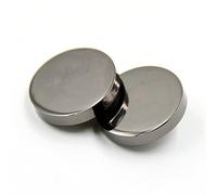 10PCS Metal Flat Button Women Suit Woolen Coat Button Male Jacket Button Shirt Suit Trousers Button Round Shaped Sewing Button (25mm Black)