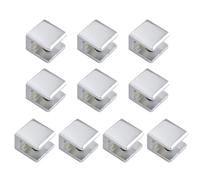 10pcs Metal Glass Holders Rusts Resistant Glass Clip Modern Styles Fastener Quick Installs for Frame & Partitions Art Display Hanger