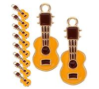 10Pcs Metal Guitar Charms for Jewelry Making DIY Creative Instrument Pendants Unique Music Accessories for Earrings Necklaces Bracelets Craft Supplies