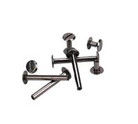10pcs Metal Gun Black Binding Chicago Screws Nails Long Studs Rivets Leather Craft Hardware Accessories Rod Length 3~50mm(5mm)