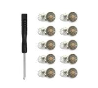 10Pcs Metal Jeans Buttons 17mm Replacement No-Sewing Screw Button Repair Kit Nailless Removable Jean Buckles Clothing Pants Pins-C-1set 10Pcs
