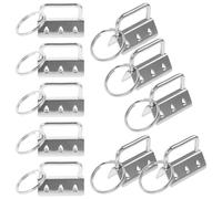 10pcs Metal Key Fob Hardware for Crafting Lovers 32mm Silver Key Ring