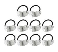10pcs Metal Leaf Shaped Hair Tie Elastic Ponytail Holder Modern Flair | Geometric Bent Leaf Design, Non-damage Workout-ready Grip, for Braids and Thick Hair Styling