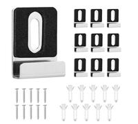 10pcs Metal Mirror Holder Kit, Mirror Hanger with Screws Rubber Pads Heavy Duty Mirror Clips Mirror Brackets for Frameless Display Mounting Wall Tile Billboard (Silver)